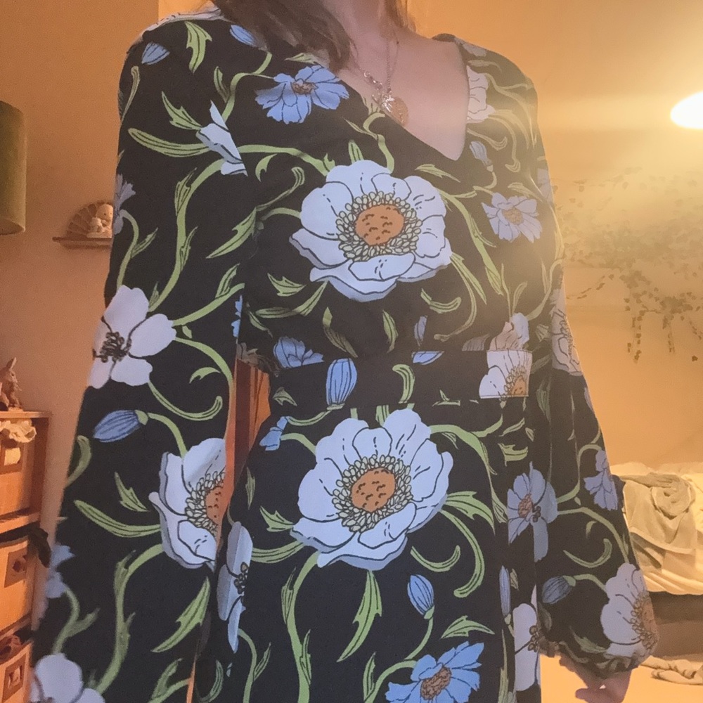 70s style magnolia dress